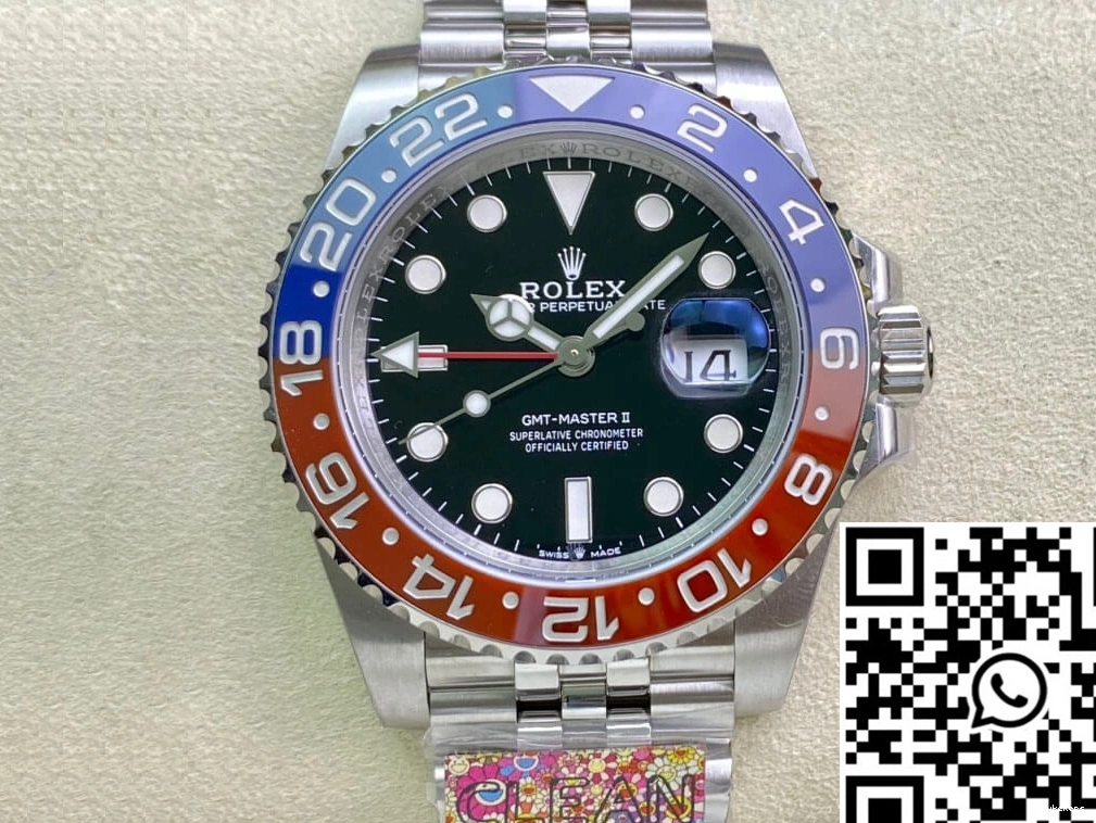 Clean M126710BLRO-0001 Rolex GMT Master Factory Dial II Black 0307